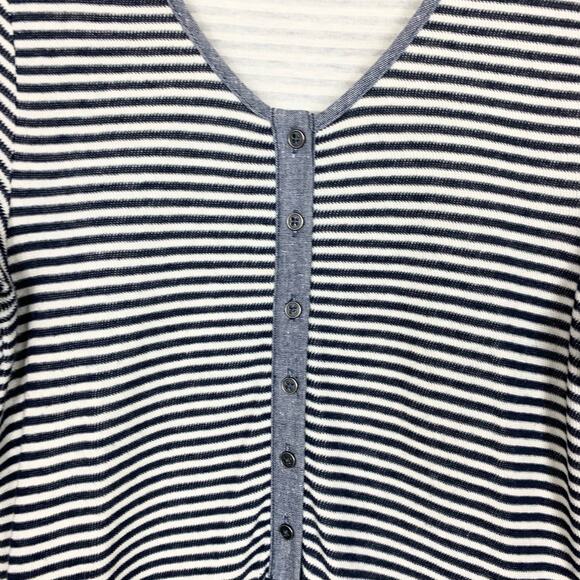 Anthropologie 9-H15 STCL Postmark Striped Henley Dress Split Tunic Stripe Medium - Picture 15 of 16